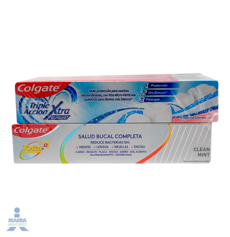 Crema Dental Colgate Total 3/50 ml + 2 Triple Acción GRATIS 1 Extra Blancura