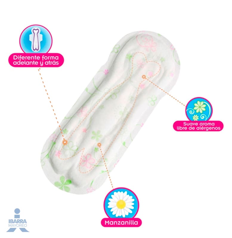 Toalla Panty Protector Saba Manzanilla 14 pzas. 