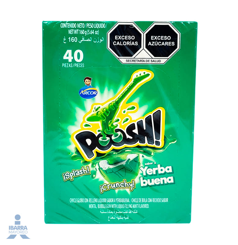 Goma de Mascar Arcor Poosh Yerbabuena 40 pzas.