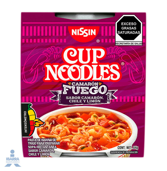 Sopa Nissin Camarón Fuego 64 g