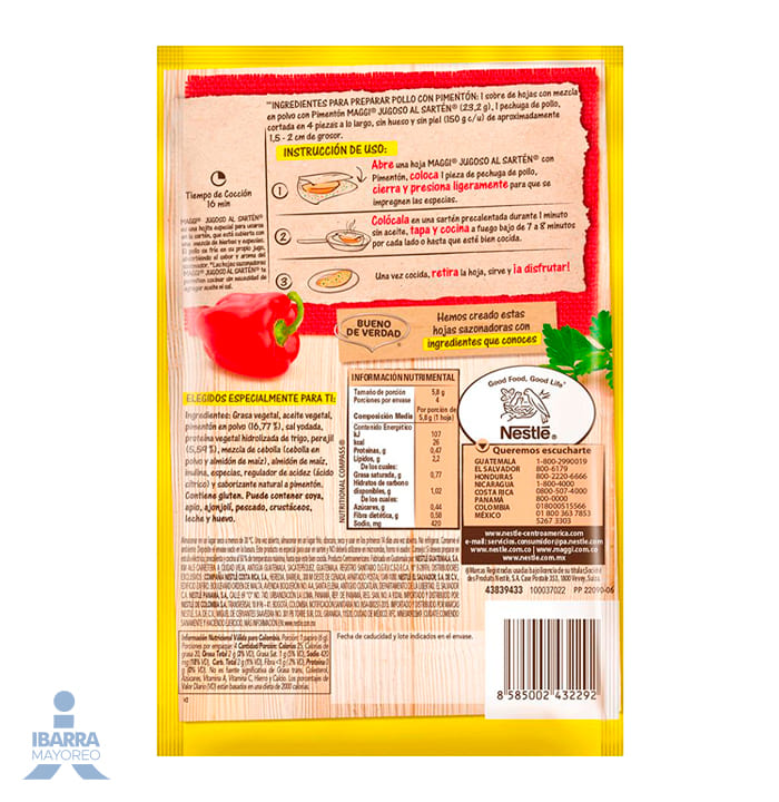 Hoja sazonadora Maggi Jugoso al Sartén Pimentón 23.2 g