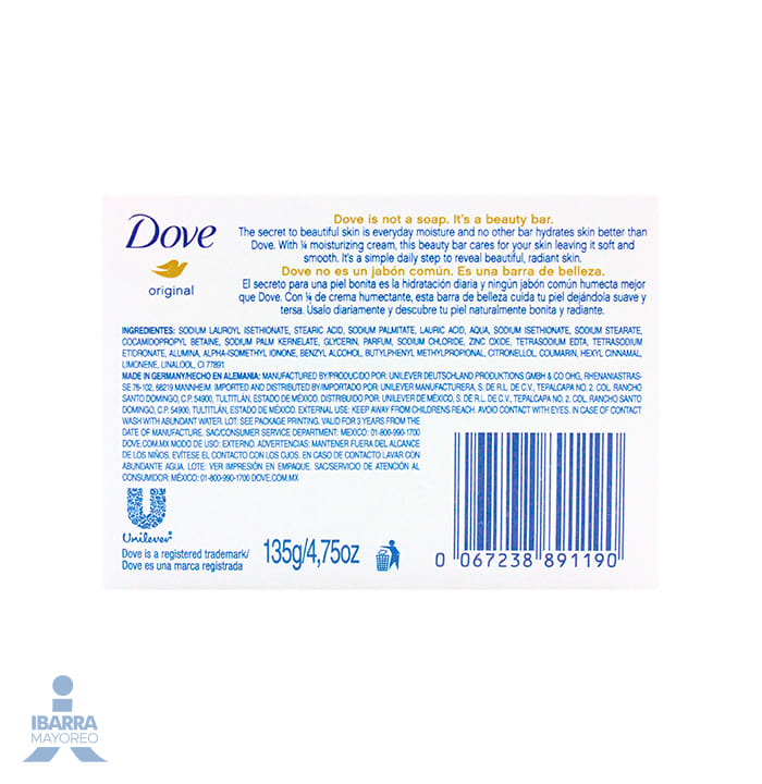 Jabón de Tocador Dove Blanco 135 g