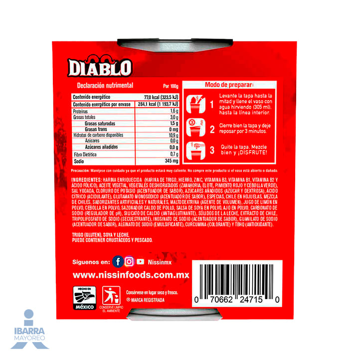 Sopa Nissin Diablo 64 g