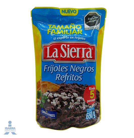 Frijol Negro Refrito La Sierra Bolsa 650 g