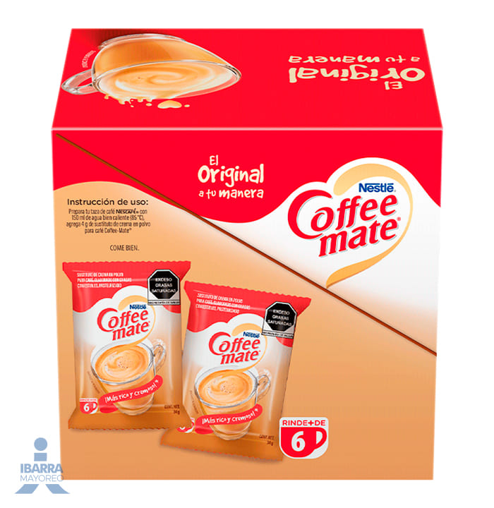Sustituto de crema para café Coffee Mate polvo original 10 sobres de 34 g