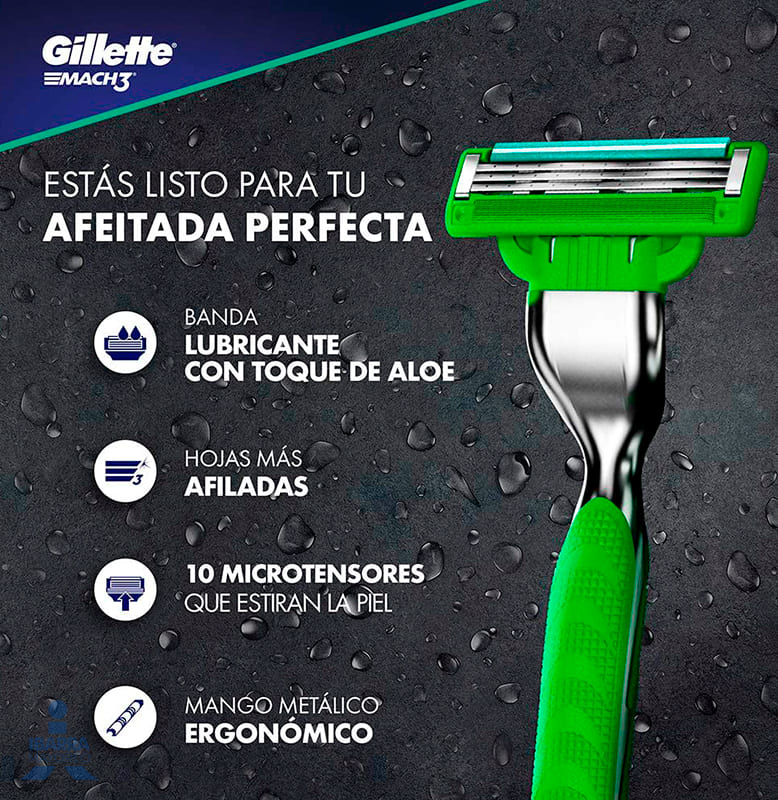 Rastrillo Gillette Mach3 Sensitive GRATIS 2 cartuchos