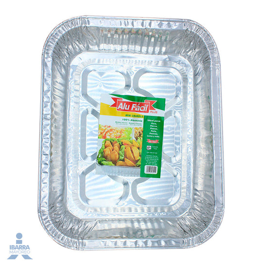 Charola Aluminio Alufácil Rectangular Chica
