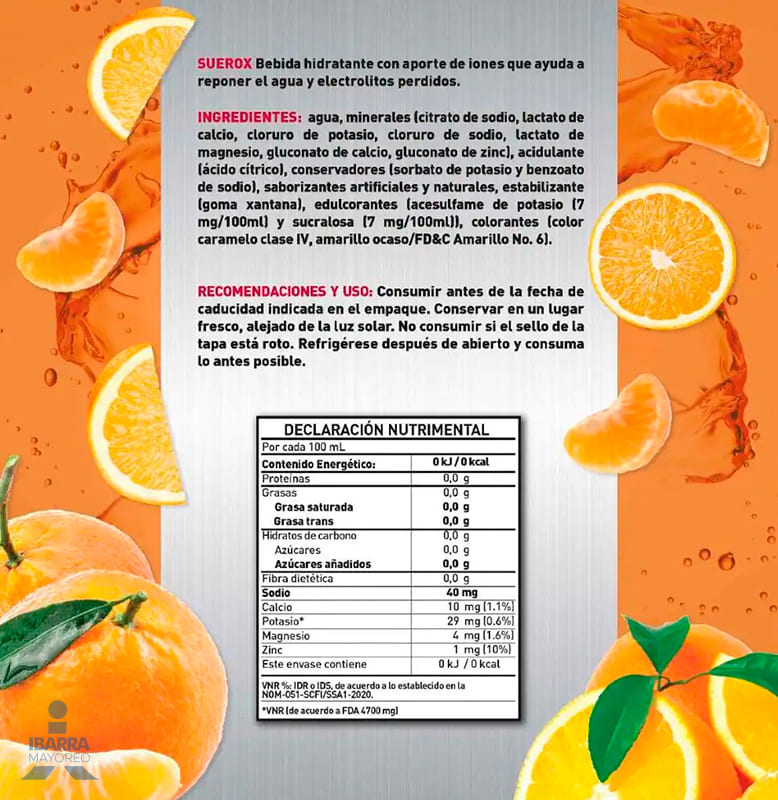 Bebida Suerox Naranja Mandarina 630 ml