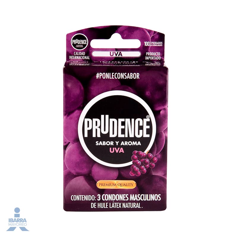 Preservativo Prudence Uva 3 pzas.