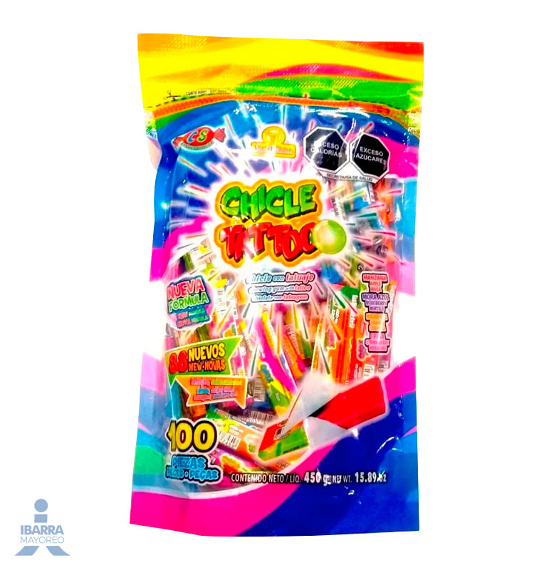 Goma de Mascar Las Delicias Mini Tattoo 150 pzas.