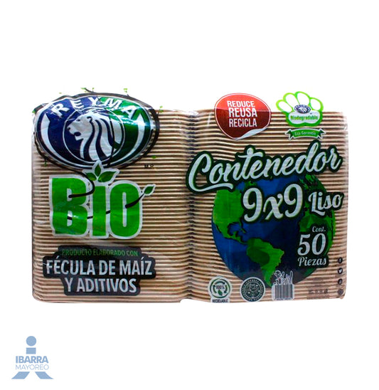 Contenedor Térmico Reyma Bio 9 x 9 Liso 50 pzas.
