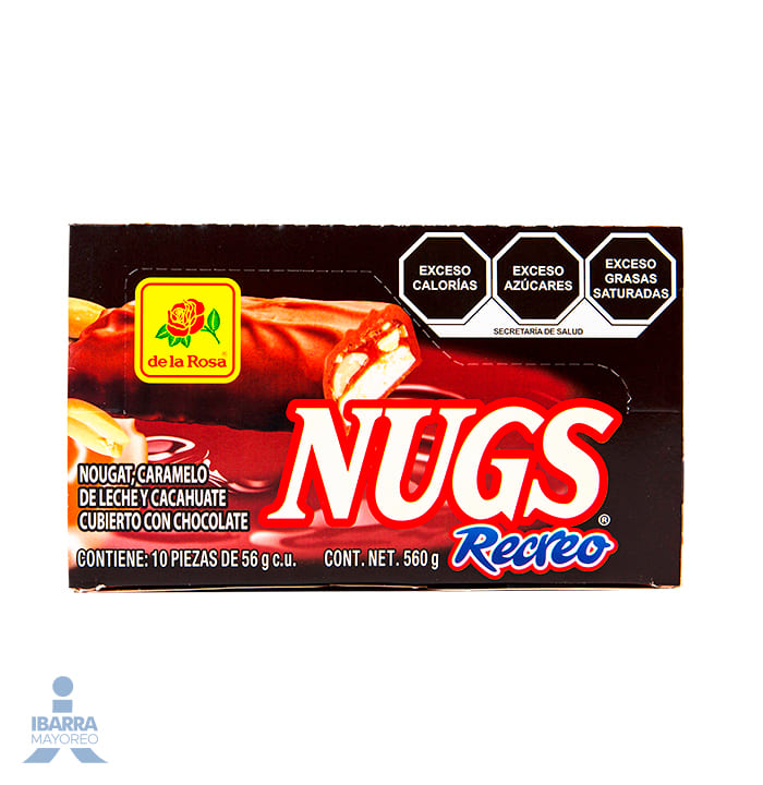 Chocolate Nugs Cacahuate y Caramelo de la Rosa 10 pzas.