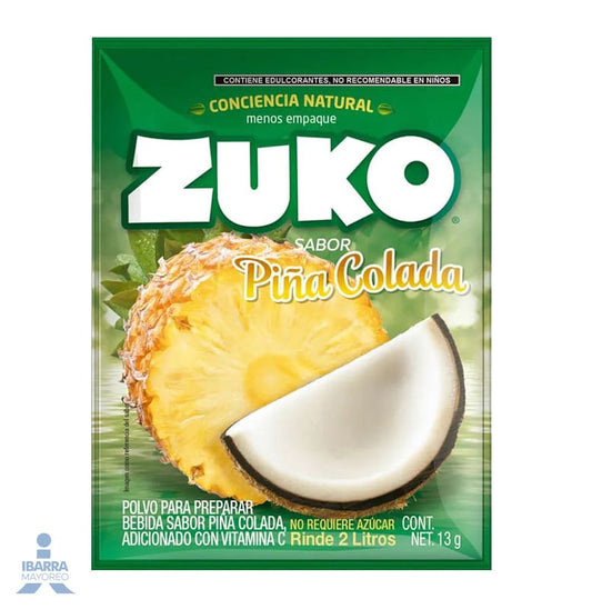 Bebida en Polvo Zuko Sabor Piña Colada 13 g