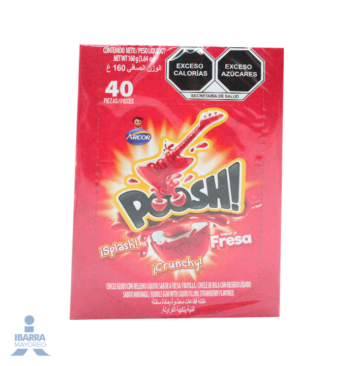 Goma de Mascar Arcor Poosh Sabor Fresa 40 pzas.