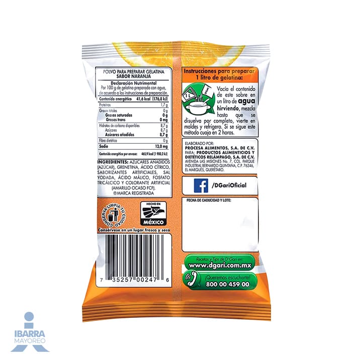 Gelatina D Gari Naranja 120 g