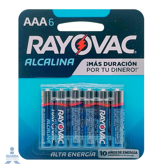 Batería Rayovac Alcalina AAA 6 piezas