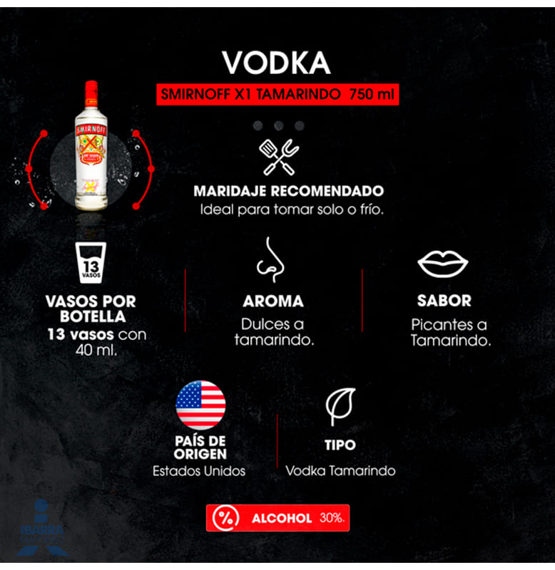 Vodka Smirnoff Red Spicy Tamarindo 750 ml