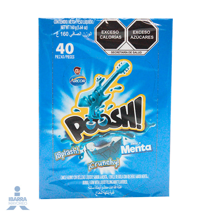Goma de Mascar Arcor Poosh Sabor Menta 40 pzas.