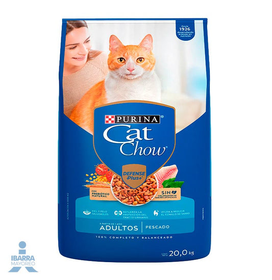 Cat Chow Defense Plus alimento seco gatos adultos sabor pescado 20 kg