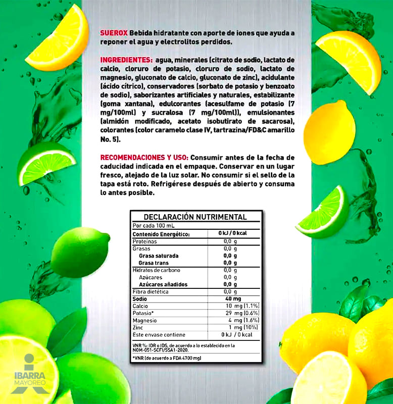 Bebida Suerox Lima Limón 630 ml