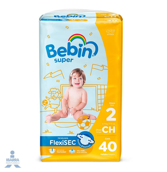 Pañal Bebin Súper Chico 40 pzas.