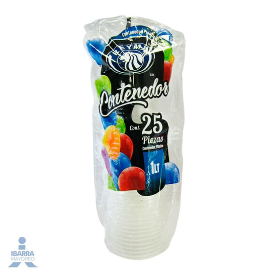 Envase Plástico Reyma 1 L 25 pzas.