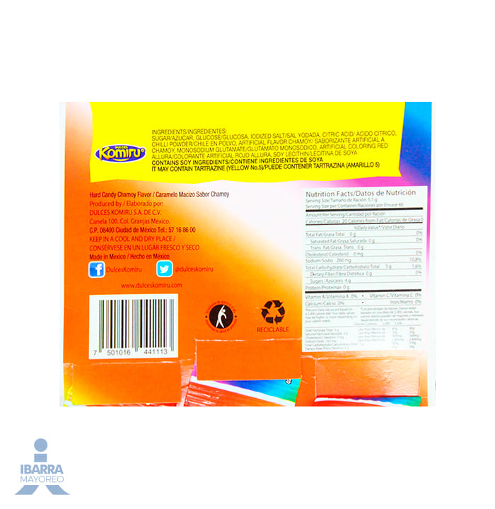 Caramelo Macizo Nipon Chamoy 60 pzas.