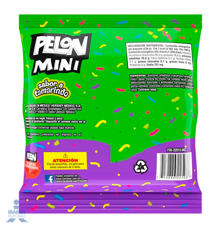 Dulce Pelón Pelo Rico Sabor Tamarindo Enchilado Mini 18 pzas.