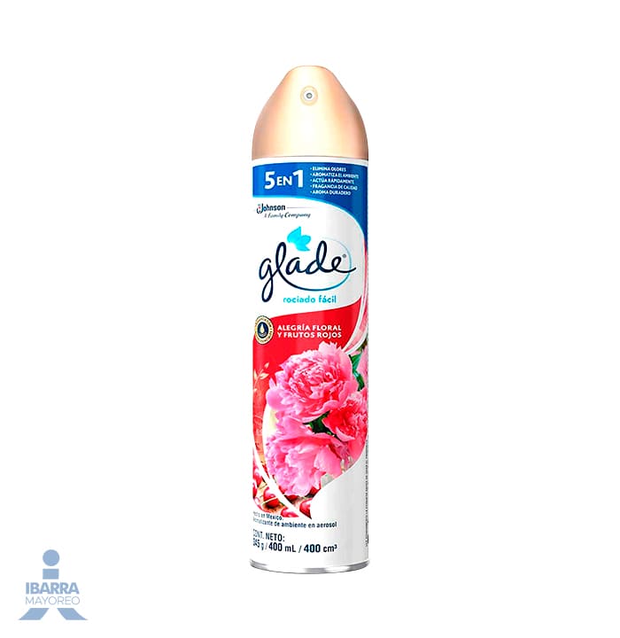 Aromatizante Glade Deleite Floral y Frutos Rojo 400 ml