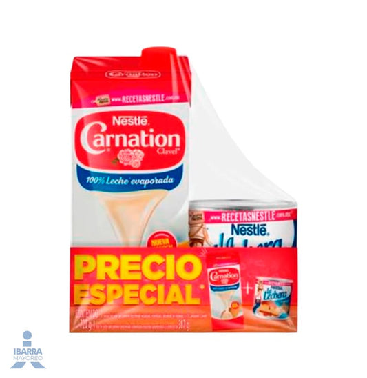 Leche Carnation Evaporada 720 g + Lechera 375 g