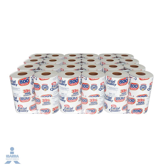 Papel Higiénico Big Facial Quality 800 hojas 4 rollos