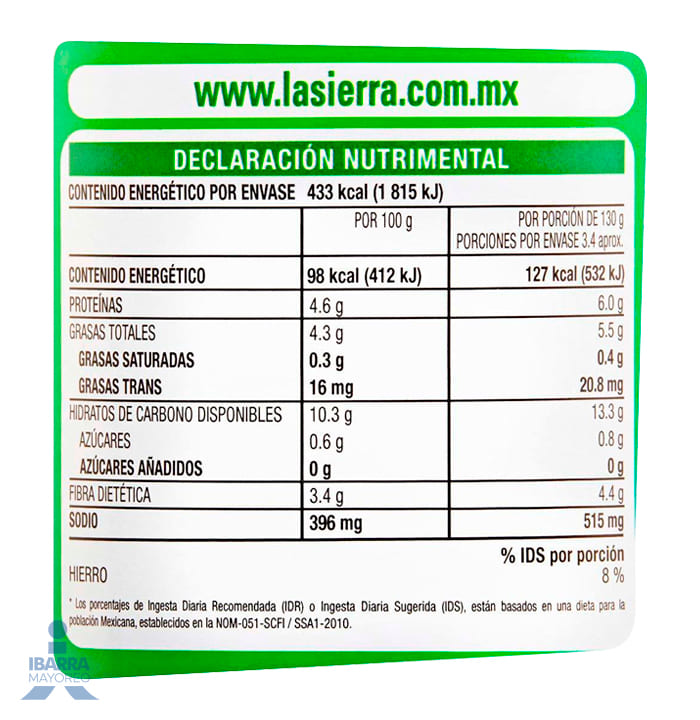 Frijol Bayo Refrito La Sierra 440 g