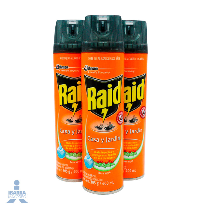 Insecticida Raid Casa y Jardín Aerosol 400 ml