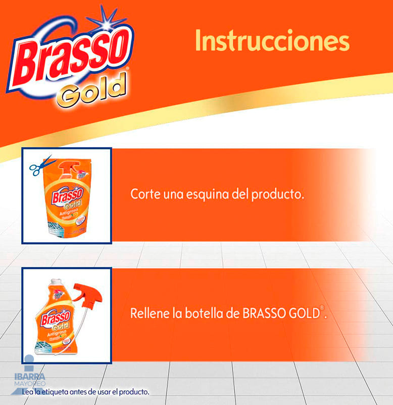 Limpiador Brasso Gold Naranja Antigrasa Repuesto 500 ml