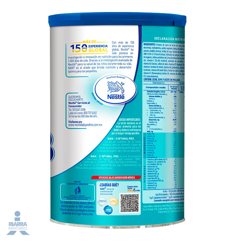 Fórmula Infantil NAN 3 Optimal Pro a partir de 1 año 1.2 kg