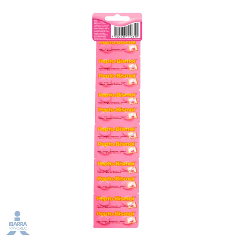 Pepto Bismol Tabletas Tira 24 pzas.