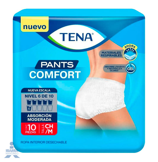 Pañal Tena Pants Comfort Ropa Interior Mediano 10 pzas.