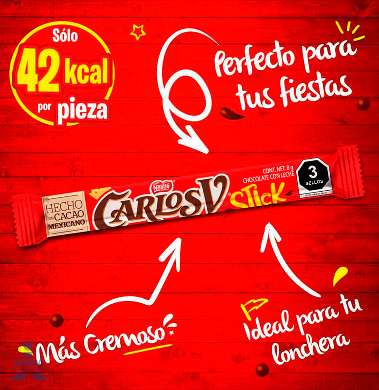 Chocolate Carlos V Original Stick 20 piezas 8 g c/u