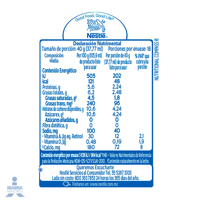 Leche evaporada Nestlé Carnation Clavel Original brick 720 g