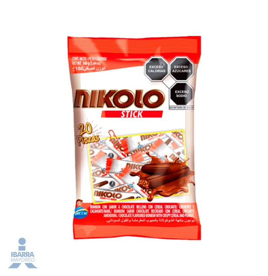 Chocolate Arcor Nikolo Cacahuate Stick 20/8 g
