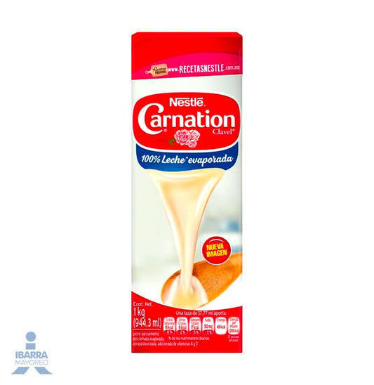 Leche evaporada Nestlé Carnation Clavel Original brick 1 kg