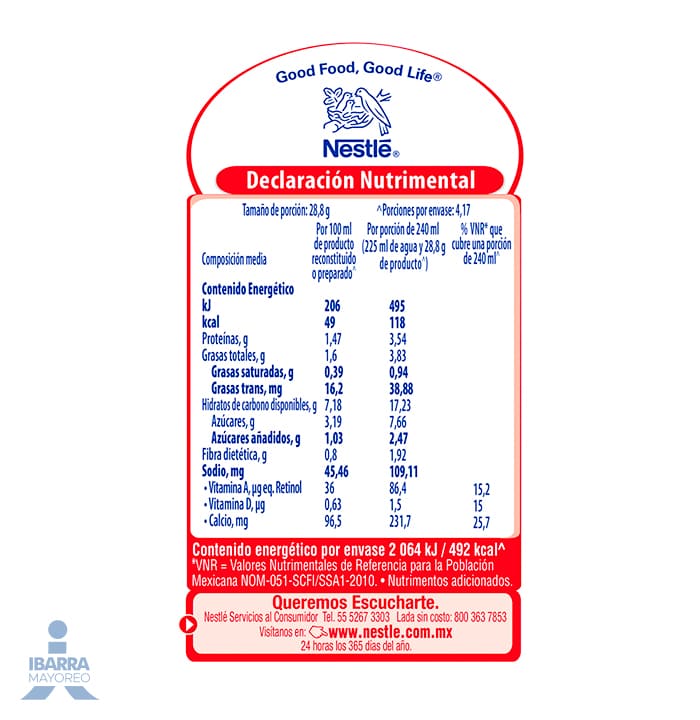 Leche Evaporada Nestlé Carnation Polvo bolsa 120 g