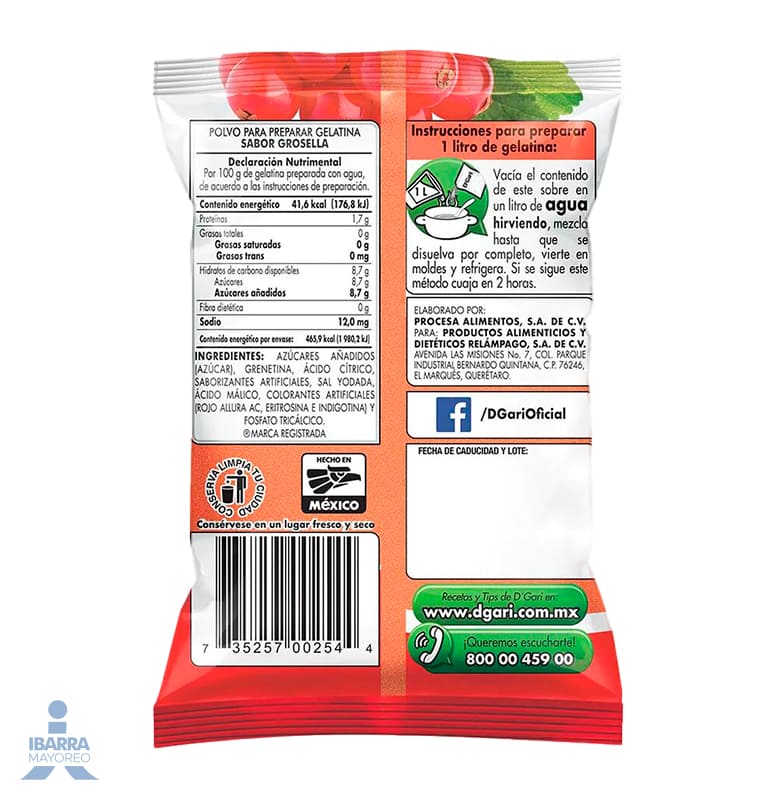 Gelatina D Gari Grosella 120 g