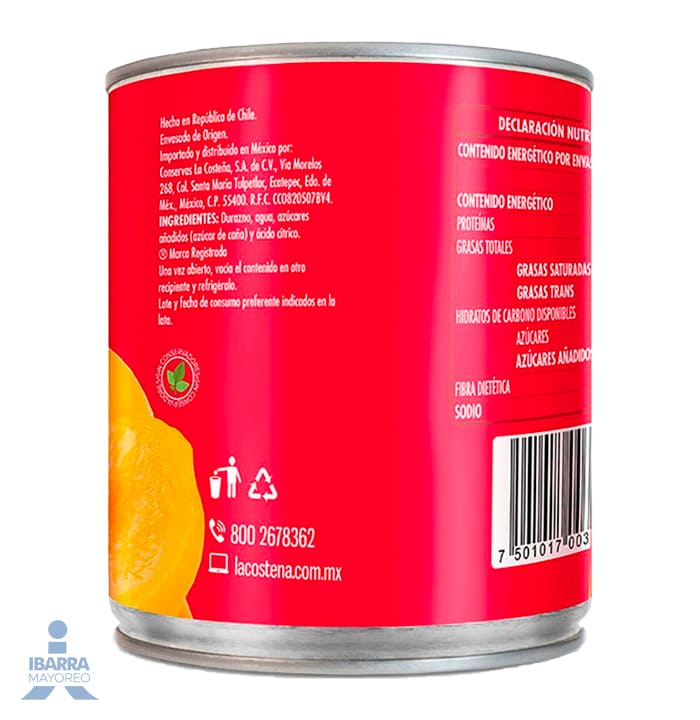 Durazno La Costeña Mitades 820 g