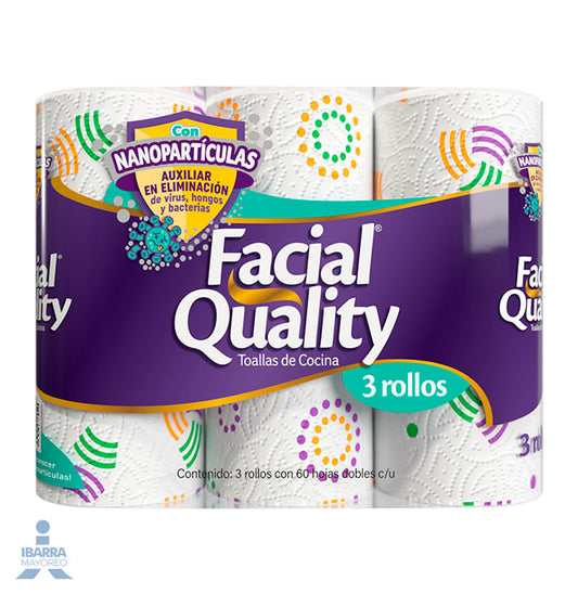 Servitoalla Facial Quality con Nanopartículas 3 rollos