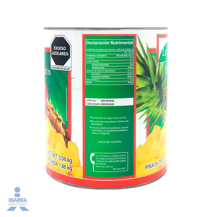Piña La Pratería Trozos 3 kg