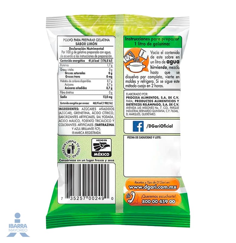 Gelatina D Gari Limón 120 g