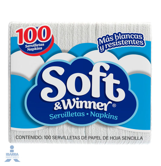 Servilleta Soft & Winner 100 pzas.