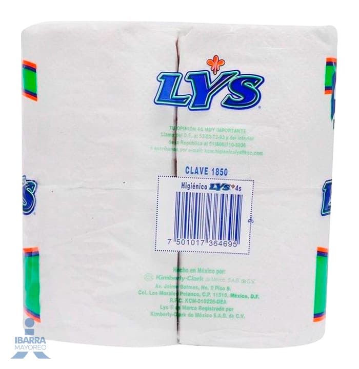 Papel Higiénico Lys 195 hojas 4 rollos
