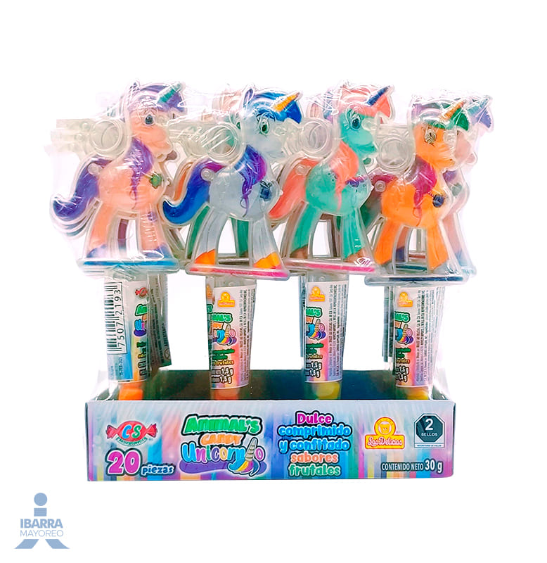 Dulce Las Delicias Animals Candy Unicornio 20 pzas.